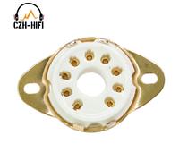 TUpunSOCKET-Base de assujeten céramique B9D,amplificateur audio vintage,projet de bricolage HiFi,plaqué or 18 broches,EL504 EL519 PL519,1PC - Type GOLD PLATED