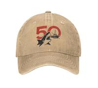 TUQIAAM Tiburón 50 Aniversario Película Clásica Cappellini da Baseball Männer Frauen Distressed Denim Snapback Hut Outdoor Horror Hut Verstellbarer Hut