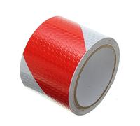 Tuqiang 3M Bande réfléchissante de sécurité Adhésif de signalisation textile Bande rétro-réfléchissante rayée Rouge / Blanc