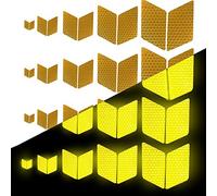 Tuqiang® Forme de Diamant Bande Reflechissante Adhesive pour Les Chaussures de Marche en Fauteuil Roulant Haute visibilité Ruban Sécurité extérieure Autocollant réfléchissant 25 pièces Jaune