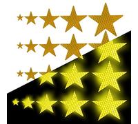 Tuqiang® Forme de Étoiles Bande Reflechissante Adhesive pour Les Chaussures de Marche en Fauteuil Roulant Haute visibilité Ruban Sécurité extérieure Autocollant réfléchissant 25 pièces Jaune