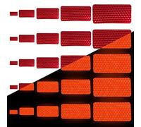 Tuqiang® Forme rectangulaire Bande Reflechissante Adhesive pour l'excavatrice de Tracteur de Scooter Haute visibilité Ruban Sécurité extérieure Autocollant réfléchissant 25 pièces Rouge