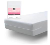 Tural Housse de Matelas 120x190/200cm Toucher de Soie Tissu Éponge Microfibre Certifié Oeko-TEX Bonnet 30 Blanc