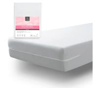 tural - Housse de Matelas 60x120 cm | Toucher de Soie | Tissu Éponge Microfibre | Certifié Oeko-TEX | Bonnet 15 cm - Blanc