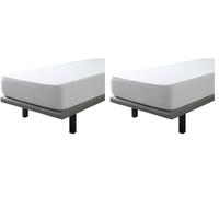 Tural Protège Matelas 80x200cm Molton Coton Brossé Certifié Oeko-TEX Imperméable et Respirant Blanc (Lot de 2)