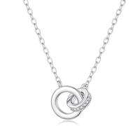 Turandoss Collier avec pendentif infini en forme de cercle entrelacé pour | Ras du cou minimaliste et élégant, accessoire quotidien et rendez-vous, idéal pour un cadeau d'anniversaire