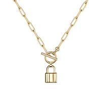 Turandoss Colliers plaqués or 14 carats pour femme - Médaillon du mauvais œil - Collier vintage avec pendentif en forme d'abeille, soleil, lune, coquillage - Collier à chaînes superposées pour femmes