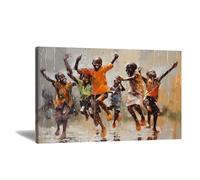 Turaranusy Poster « Black Children African Kids Play » - Art mural sur toile pour décoration de salon et chambre à coucher (40,6 x 61 cm, sans cadre)