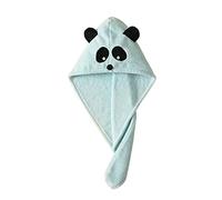 Turban à cheveux pour adultes et enfants - Serviette de séchage en microfibre avec bouton - Séchage rapide - Absorbant - Pour fille et femme - Bonnet de bain panda - Pour douche, salon, salle de bain