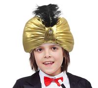 Turban arabe - Bandeau décoratif avec plumes et pierres précieuses, festival culturel | Chapeau de sultan élégant pour homme et femme, style vintage pour Pâques, Halloween, cosplay, théâtre