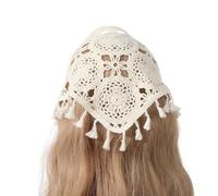Turban au crochet délicat avec glands filles chaudes qui prennent des photos écharpe à cheveux bandeau en tricot pour femmes qui sont en voyage accessoire de cheveux