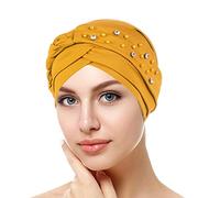 Turban de mode pour chimio pour femmes, bonnet pour dames avec élégante application de rivets en strass, long beanii slouch pour couverture de tête pour chimio, bonnet unisexe, bonnet à dormir, bonnet