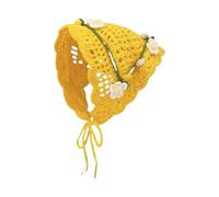 Turban délicat en crochet avec fleur pour prendre des photos, bandeau tricoté pour femme