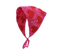 Turban délicat en crochet avec motif grenouille/cœur - Écharpe tricotée pour femme - Accessoire de cheveux - Bandana en tricot pour femme