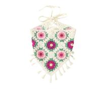 Turban en crochet à fleurs pour femme - Bandeau décoratif - Pour festival de musique - Décoration de cheveux pour femme