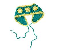 Turban en crochet avec motif floral pour femme - Accessoire de cheveux élastique pour femme