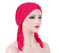 Turban Femme Chimio Coton Stretch Bonnet de Nuit en pré-noué Chretien Femmes Chemo Dry Cheveux Voile Cap léger Cadeau Respirant