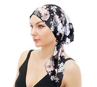 Turban Femme Chimio，Foulard Cheveux Femme ，Hijab a Enfiler ，Bandana Cheveux Femme en Simili soie simulée Pirate Cap (1, Taille unique)