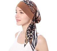 Turban Femme Chimio，Foulard Cheveux Femme ，Hijab a Enfiler ，Bandana Cheveux Femme en Simili soie simulée Pirate Cap (4, Taille unique)