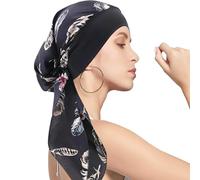 Turban Femme Chimio，Foulard Cheveux Femme ，Hijab a Enfiler ，Bandana Cheveux Femme en Simili soie simulée Pirate Cap (6, Taille unique)