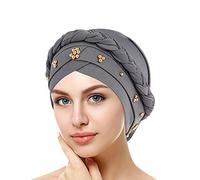 Turban Femme Élégant Foulard Beanie Hat Bandana Cheveux Muslim Protection Solaire Chimio Bonnet Perte de Cheveux Islamique Abaya Dubaï Hijab Bandeau Élastique Bonnet Kappe Tied Head Wrap 2024, 1