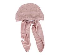 Turban Foulard musulman extensible pour femme avec strass Moyen-Orient Bonnet doux et douillet Bandana arabe Chapeau de chimio pour femme Couleur unie Stretch Hijab, O rose., taille unique