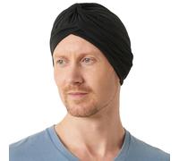 Turban Homme Foulard Cheveux Femme en Coton, Bonnet Chimio D'Été avec Twist Mode Festival, Accessoire Cache Repousse Ou Perte De Cheveux en Couleur Noir