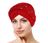 Turban Mode Bonnet de Chimio pour Femmes Dames Bonnet Beanie avec Application de Rivets en Strass Élégant, Long Beanie Slouch Couvre-chef de Chimio Bonnet Unisexe Bonnet de Nuit Bonnets Beanie Foulard