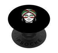 Turban Motif Drapeau Femme iranienne fière PopSockets PopGrip Adhésif