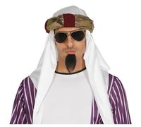 turban polyester sultan arabe prince désert adulte - guirca 18116 Blanc