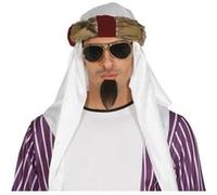 turban polyester sultan arabe prince désert adulte - guirca 18116 Blanc