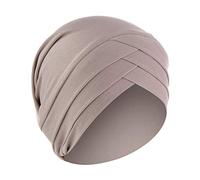 Turban pour femme, Bonnet de chimio musulman, bonnet plissé, couvre-chef pour la perte de cheveux, turban islamique, bandeau frontal, foulard (Rose, taille unique)