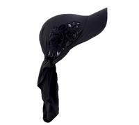 Turban pour Femme Casquette avec Visière Foulard pour Tête avec Ornement De Fleur Casquettes De Baseball pour Soleil (FR/ES, Alpha/Lettres, Taille Unique, Noir)