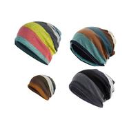 Turban pour Femme UK - Bonnet béret avec écharpe - Couvre-chef doux pour chimio, Bleu/marron, L