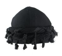 Turban pour hommes Tassel Satin doublé sans bordure à bords décontractés pour hommes turban enveloppez le soleil à l'épreuve du vent Minimaliste à fibre modale noire pour hommes Turban.