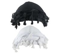 Turban pour hommes, turban 2pcs pour hommes, turban pour hommes doublés en satin réglable avec gland torsadé, tassement élastique confortable enveloppe pour la danse pour la danse, les rencontres, le