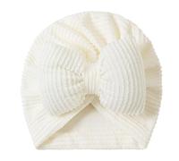 Turban rayé pour bébé avec nœud papillon en coton doux polyester couvre-tête rayé bébé bandeau chapeau confortable pour un usage quotidien bébé bandeau, blanc, Taille unique