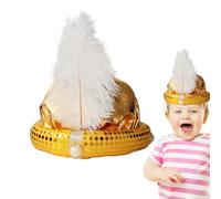 Turban Sultan Man Chapeau élégant inspiré d' avec ornement et ornement en plumes, élégance arabe classique | Style oriental pour homme, accessoire de soirée à thème