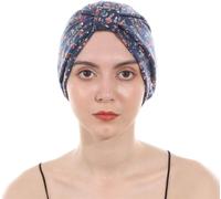 Turbans pour Femmes/Bandeau pour Femmes Doublé Doux Turban tête Enveloppement Chapeaux plissé Bonnet Casquette Perte de Cheveux Chapeau (B, Taille unique)