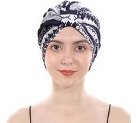 Turbans pour Femmes/Bandeau pour Femmes Doublé Doux Turban tête Enveloppement Chapeaux plissé Bonnet Casquette Perte de Cheveux Chapeau (H, Taille unique)