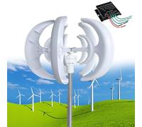 Turbine éolienne 12 000 W 12 V/24 V/48 V, générateur vertical, 5 pales 3 phases AC, kit de contrôleur MPPT pour systèmes solaires éoliens hybrides, rouge 24 V
