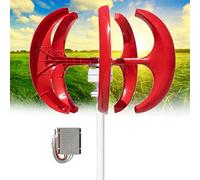 Turbine éolienne 16000W 12V 24V 48V Vent Générateur Turbine Éolienne Lanterne éolienne à axes verticaux Kit d'éolienne 5 pales générateur d'énergie éolienne(Red,48V)