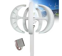 Turbine Éolienne Lanterne 16000W Kit Générateur Éolienne Axe Vertical 12V 24V 48V, Vent 5 Pales Contrôleur pour Maison Camping-Cars Bateaux(White,24V)