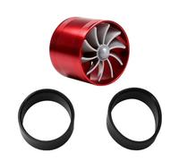 Turbine Ventilateur À Hélice Unique Prises d'air | Double Compresseur D'air Voiture Turbo Turbine Économiseur Carburant 6.4x5cm Prise D'air C7S6(Rouge)