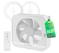 Turbionaire Axio 1012 R Ventilateur de Salle de Bain Multifonction, Télécommande, 5 Vitesses + Boost, Moteur DC Brushless, Raccords de 100 mm et 120 mm avec clapet anti-retour inclus, 7.8W, Blanc Mat
