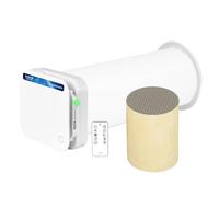 Turbionaire Trend HRV 150 WM Unité VMC Décentralisée à flux alternatif, Récupération de Chaleur, Capteur D'humidité, Télécommande, Timer, 8 Vitesses, Super silencieuse, 158 mm, Garantie 3 ans
