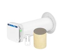 Turbionaire Trend HRV Unite de VMC Décentralisée à flux alternatif, Récupérateur de Chaleur Céramique, Capteur d'Humidité, Télécommande, Minuterie, 8 Vitesses, 100 mm, Silencieuse, Garantie 3 ans