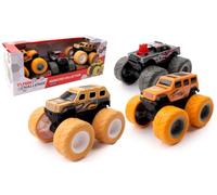 TURBO CHALLENGE - 3 Véhicules Tout-Terrains - Monster Collection - 029056-1/24 - Véhicule Friction - Multicolore - Plastique - Jouet Enfant - Cadeau - À Partir de 3 Ans