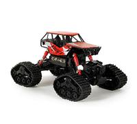 TURBO CHALLENGE - 4X4 Chenille - Extreme 4x4-090188 - Voiture Télécommandée - Rouge - 1/16 - Prêt à Rouler - Batterie Rechargeable et Piles incluses - Métal - À Partir de 6 Ans