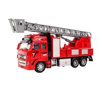 TURBO CHALLENGE - Camion de Pompier - Vehicules d'Interventions - 022924-1/38 - Véhicule Rétro-Friction - Rouge - Métal - À Partir de 3 Ans